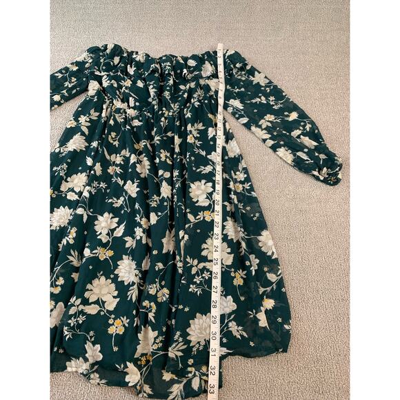 Torrid Dress Mini Off the Shoulder Floral Green Size 10 (M/L) - Picture 9 of 9